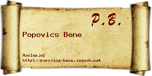 Popovics Bene névjegykártya